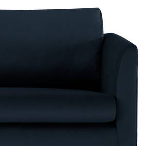 2-Sitzer Sofa Kayena Samt - Samt Sadia: Dunkelblau - Buche Hell