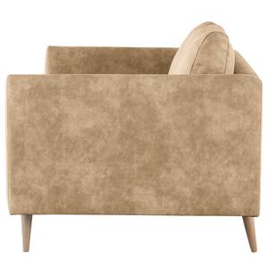 2-Sitzer Sofa Kayena Antiklederlook - Microfaser Priya: Beige - Buche Hell