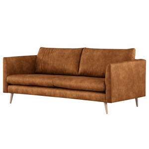 2-Sitzer Sofa Kayena Antiklederlook - Microfaser Priya: Cognac - Buche Hell