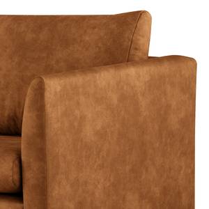 2-Sitzer Sofa Kayena Antiklederlook - Microfaser Priya: Cognac - Buche Hell