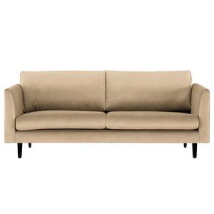 2-Sitzer Sofa Kayena Samt - Samt Sadia: Beige - Schwarz