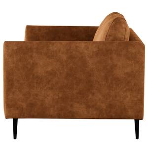 2-Sitzer Sofa Kayena Antiklederlook - Microfaser Priya: Cognac - Schwarz