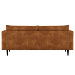 2-Sitzer Sofa Kayena Antiklederlook - Microfaser Priya: Cognac - Schwarz