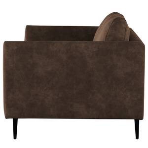 2-Sitzer Sofa Kayena Antiklederlook - Microfaser Priya: Dunkelbraun - Schwarz