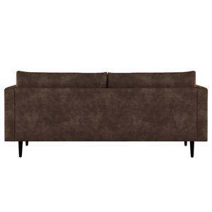 2-Sitzer Sofa Kayena Antiklederlook - Microfaser Priya: Dunkelbraun - Schwarz