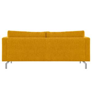 2-Sitzer Sofa Kayena Webstoff - Webstoff Cieli: Senfgelb - Chrom glänzend