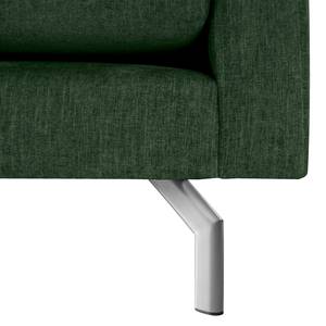 2-Sitzer Sofa Kayena Webstoff - Webstoff Cieli: Dunkelgrün - Chrom glänzend