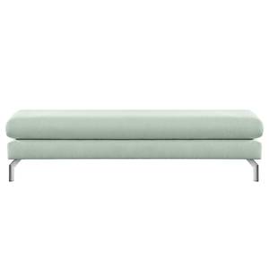 Banc repose-pieds Kayena Bouclé - Tissu Bouclé Eurona: Azur - Chrome brillant