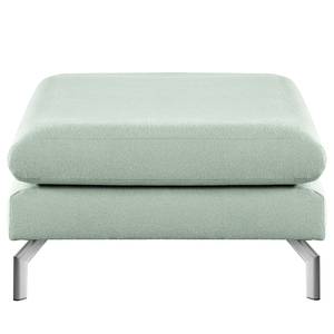 Banc repose-pieds Kayena Bouclé - Tissu Bouclé Eurona: Azur - Chrome brillant