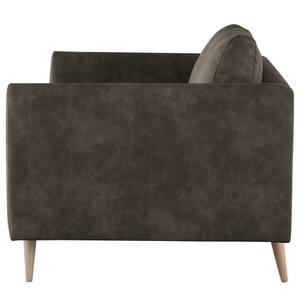 2-Sitzer Sofa Kayena Antiklederlook - Microfaser Priya: Anthrazit - Buche Hell