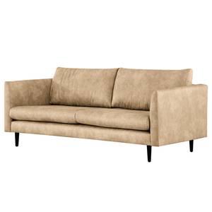 2-Sitzer Sofa Kayena Antiklederlook - Microfaser Priya: Beige - Schwarz