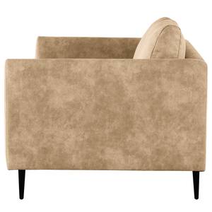 2-Sitzer Sofa Kayena Antiklederlook - Microfaser Priya: Beige - Schwarz