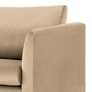 2-Sitzer Sofa Kayena Samt - Samt Sadia: Beige - Chrom glänzend