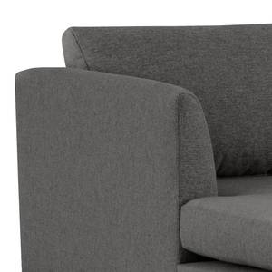 Ecksofa Kayena Webstoff - Webstoff Lark: Dunkelgrau - Longchair davorstehend links - Schwarz