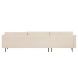 Ecksofa Kayena Bouclé - Bouclé Stoff Eurona: Beige - Longchair davorstehend links - Buche Hell