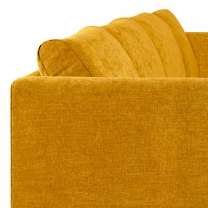 Canapé d’angle Kayena Tissu - Tissu Cieli: Jaune moutarde - Méridienne courte à gauche (vue de face) - Chrome brillant