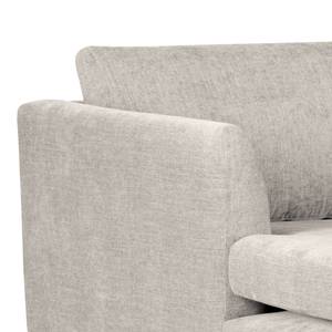 Ecksofa Kayena Webstoff - Webstoff Cieli: Sandgrau - Longchair davorstehend links - Schwarz