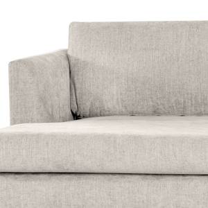 Ecksofa Kayena Webstoff - Webstoff Cieli: Sandgrau - Longchair davorstehend links - Schwarz