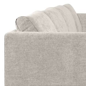 Ecksofa Kayena Webstoff - Webstoff Cieli: Sandgrau - Longchair davorstehend links - Schwarz