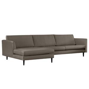 Ecksofa Kayena Bouclé - Bouclé Stoff Eurona: Grau - Longchair davorstehend links - Schwarz