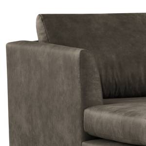 Ecksofa Kayena Antiklederlook - Microfaser Priya: Anthrazit - Longchair davorstehend links - Schwarz