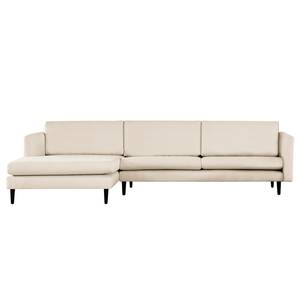 Ecksofa Kayena Bouclé - Bouclé Stoff Eurona: Beige - Longchair davorstehend links - Schwarz