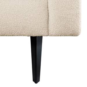 Hoekbank Kayena bouclé - Bouclé Stof Eurona: Beige - Longchair vooraanzicht links - Zwart