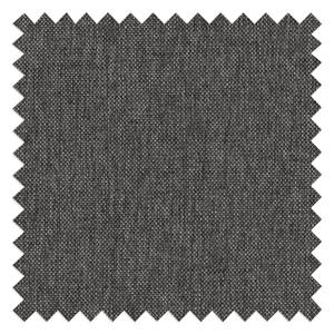 Divano angolare Kayena Tessuto - Velluto Lark: grigio scuro - Longchair preimpostata a sinistra - Cromo lucido