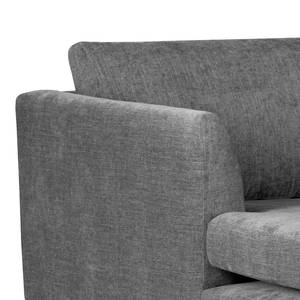 Ecksofa Kayena Webstoff - Webstoff Cieli: Dunkelgrau - Longchair davorstehend links - Chrom glänzend