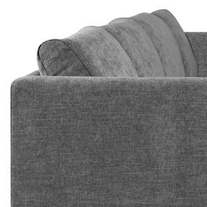 Ecksofa Kayena Webstoff - Webstoff Cieli: Dunkelgrau - Longchair davorstehend links - Chrom glänzend