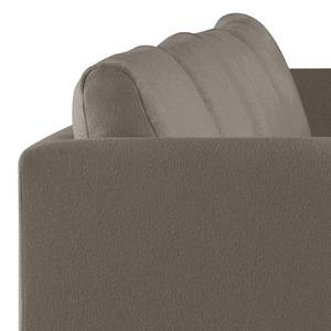 Ecksofa Kayena Bouclé - Bouclé Stoff Eurona: Grau - Longchair davorstehend links - Chrom glänzend