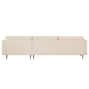 Ecksofa Kayena Bouclé - Bouclé Stoff Eurona: Beige - Longchair davorstehend rechts - Buche Hell