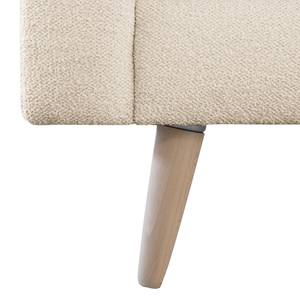 Ecksofa Kayena Bouclé - Bouclé Stoff Eurona: Beige - Longchair davorstehend rechts - Buche Hell