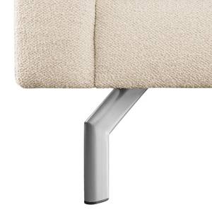 Hoekbank Kayena bouclé - Bouclé Stof Eurona: Beige - Longchair vooraanzicht rechts - Chroomkleurig glanzend