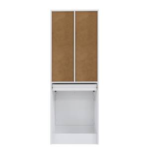 Armoire à linge Combi Panneau aggloméré enduit - Blanc - Blanc