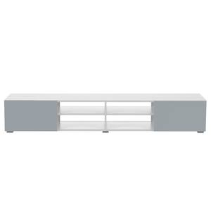 Meuble TV Podium Panneau aggloméré enduit - Blanc / Gris - Blanc / Gris - Largeur : 185 cm