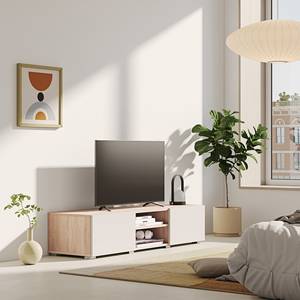 Mobile TV Podium Truciolare, rivestito - Effetto rovere / Beige - Beige/Effetto quercia - Larghezza: 140 cm