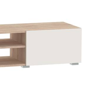 TV-Lowboard Podium Spanplatte, beschichtet - Eiche Dekor / Beige - Beige / Eiche Dekor - Breite: 140 cm