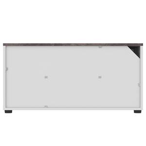 Mobile TV Angle 90 Truciolare, rivestito - Effetto cemento / Bianco - Bianco / Effeto cemento