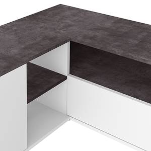 Tv-meubel Angle 90 gecoate spaanplaat - wit/betonnen look - Wit/Concrete look