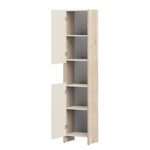 Hoge kast Biarritz gecoate spaanplaat - eikenhouten look/beige - Beige / eikenhouten look