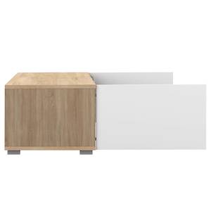 Tv-meubel Podium gecoate spaanplaat - eikenhouten look/wit - Wit/eikenhouten look - Breedte: 140 cm