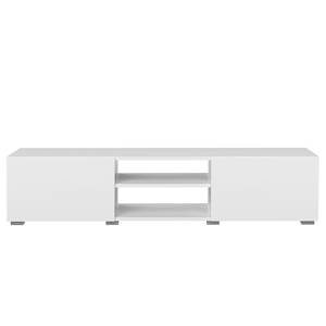 Meuble TV Podium Panneau aggloméré enduit - Blanc - Blanc - Largeur : 140 cm