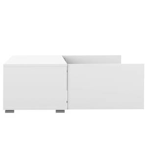 Meuble TV Podium Panneau aggloméré enduit - Blanc - Blanc - Largeur : 140 cm