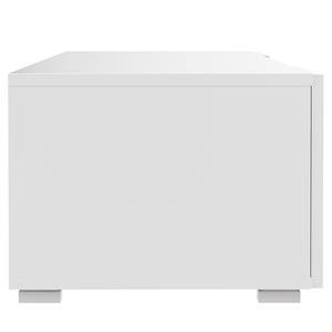TV-Lowboard Podium Spanplatte, beschichtet - Weiß - Weiß - Breite: 185 cm