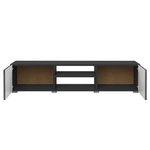 Tv-meubel Podium gecoate spaanplaat - zwart/betonnen look - Beton/zwart - Breedte: 140 cm