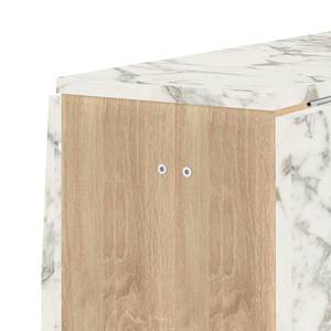Table Papillon Panneau aggloméré enduit - Imitation chêne / Blanc - Imitation marbre blanc / Imitation chêne