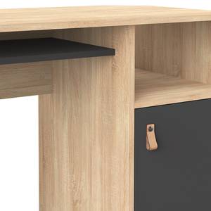 Bureau Oxford gecoate spaanplaat - eikenhouten look/zwart - Eikenhouten look/zwart