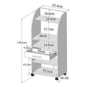 Buffetschrank Jeanne Spanplatte, beschichtet - Eiche Dekor / Schwarz - Eiche Dekor / Schwarz