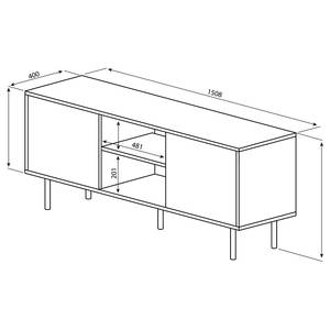 TV-Lowboard Altitude Spanplatte, beschichtet - Eiche Dekor / Schwarz - Eiche Dekor / Schwarz